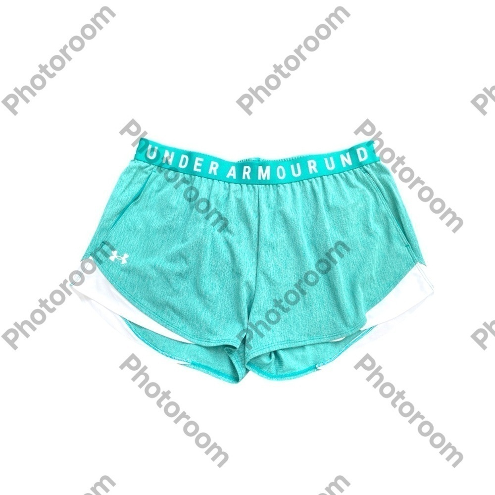 Under Armour Green Athletic Shorts with Retro Design - Picture 3 of 8